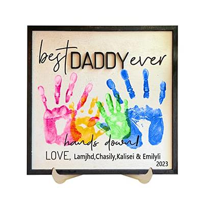 DADDY Father's Day Gift, Father's Day Wooden Sign, DIY Handprint