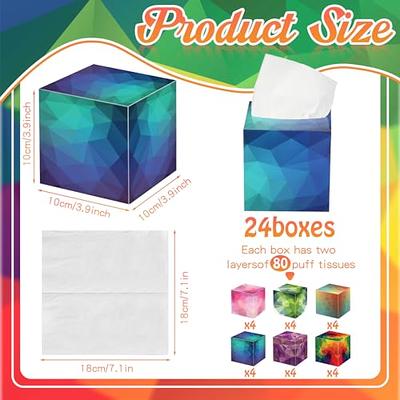 Bokon 12 Pack Facial Tissues Cube Boxes Industrial Style Square Tissues  Boxes with 80 Tissues Per Box 2 Ply Soft Facial Tissues Boxes for Bathroom