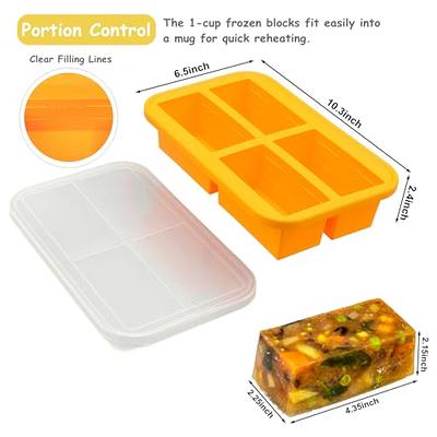 Bangp 1-Cup Extra Large Silicone Freezing Tray with Lid,Silicone Freezer  Container,Freeze & Store Soup, Broth, Sauce, Leftovers - Makes 4 Perfect 1  Cup Portions - Yahoo Shopping