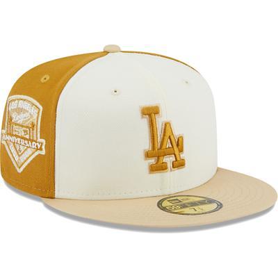 Men's New Era Cream Los Angeles Angels Chrome Camel Rust Undervisor 59FIFTY Fitted Hat