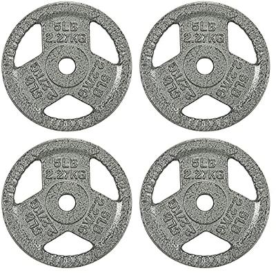 Balancefrom Olympic 2-Inch Cast Iron Plate Weight Plate for Strength Training and Weightlifting, 5-Pound, Single