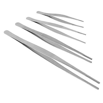 6 Pieces Rubber Tipped Tweezers PVC Stainless Steel Tips Tweezers for  Jewelry Industrial Craft (Black) 