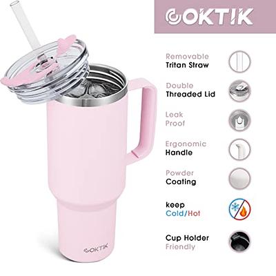 COKTIK 40 oz Tumbler With Handle and Straw Lid, 2-in-1 Lid (Straw