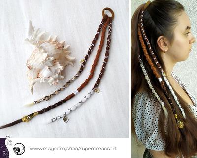 Forest Witch Dreads and Braids. Jewelry & Beads. Brown, Blonde and Green