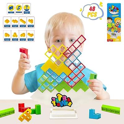 T'PUPU Tetra Tower Balancing Stacking Toys,Board Games for Kids &  Adults,Tetris Balance Game Building Blocks,Perfect for Family Games,  Parties, Travel