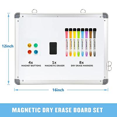  U Brands Side Magnetic Dry Erase Board Eraser, Thick Felt  Bottom Surface, 2 x 5 x 1 Inches, White : Musical Instruments