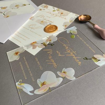 Clear Acrylic Wedding Invitations, Acrylic Invitations With Gold