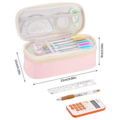 Dugio Large Pencil Case Zipper Pencil Pouch for Girls Adults Kids Aesthetic Pencil  Bag Organizer Big Capacity Pen Bag with Handle Portable for School Office  Pink - Yahoo Shopping