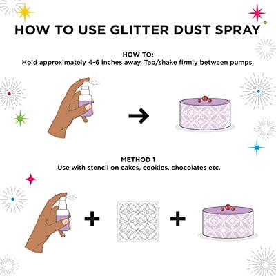 edible glitter, spray glitter colouring