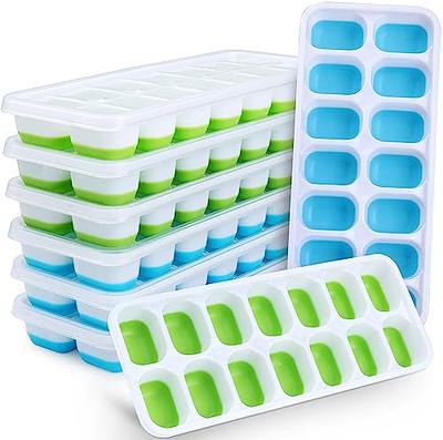 Silicone Ice Cube Tray, Jrisbo 4 Pack Easy-Release & Flexible 14-Ice Cube  Trays with Spill-Resistant Removable Lid, Stackable Ice Trays with Covers