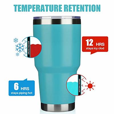 MEWAY 30 oz 4 Pack Stainless Steel Tumbler Double Wall Vacuum Insulated  Coffee Travel Mug with Lid, Durable Powder Coated Insulated Coffee Cup for  Cold & Hot Drinks, Black 