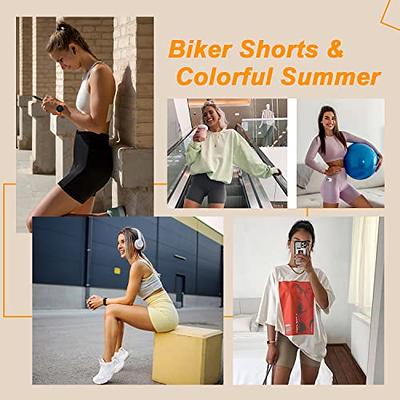 MOREFEEL 3 Pack High Waisted Biker Shorts for Women with Pockets