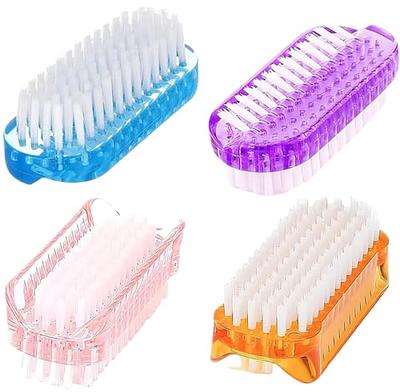 Handle Grip Nail Brush Cleaner Fingernail Scrub Brush Hand Cleaning Brushes  Soft Stiff Bristles Scrubber Manicure Tools Kit for Nails and Toes,4 Pcs