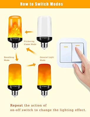 Hompavo 【Upgraded】 LED Flame Light Bulbs, 4 Modes Flickering