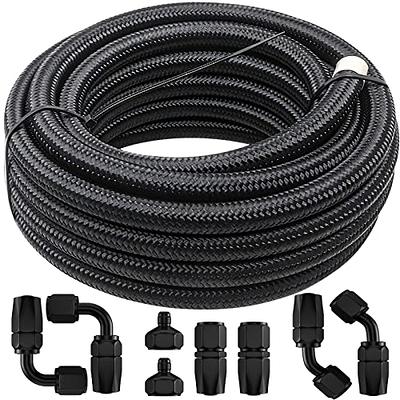 12 FT 6AN 3/8 Fuel Line Hose Braided Stainless Steel With 6PCS AN-6 Swivel  Hose Ends and 2PCS AN-10 to AN-6 Fuel Tank Fitting Adapters Kit, Black - Yahoo  Shopping