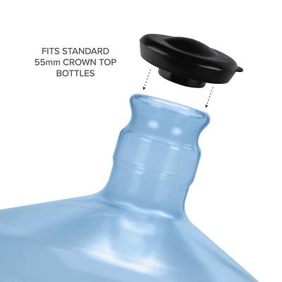 5 Reusable Water Bottle Snap/Screw Cap Replacement 55mm 3&5 Gallon