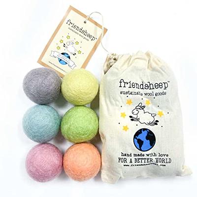 Comfy Pet Supplies Set of 6-100% Wool Felt Ball Toys for Cats and Kittens,  Handmade Colorful Eco-Friendly Cat Wool Balls (4cm, Gray Mint Blue Red Pink