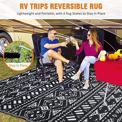 Reversible Mats - Outdoor Rugs 9'x12' for Patios Clearance, Plastic Straw  Rugs Waterproof, Portable, Large Floor Mat and Rugs for Outdoor RV,  Balcony