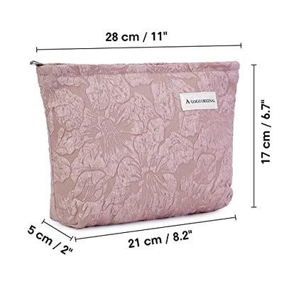 WANDF Cosmetic Bag for Women Makeup bag Organizer Mini Makeup Pouch for  Purse Water Resistant Girls Gift (L-Light Pink Flower) - Yahoo Shopping