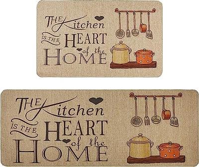 Kitchen Mat with Words - Kitchen Mat Set of 2, Farmhouse Kitchen Rugs,  Kitchen Sink Floor Mat, Non Slip Kitchen Rug with Sayings, Eat Good Laugh  Often