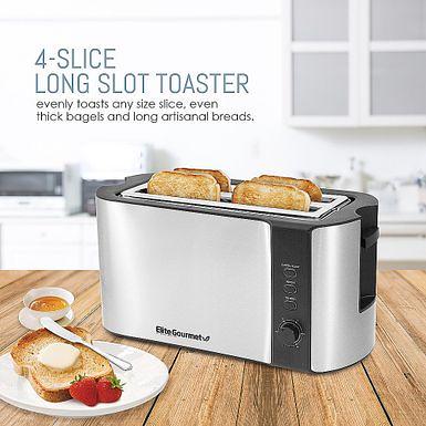 Kalorik Stainless Steel 4-Slice Long-Slot Toaster