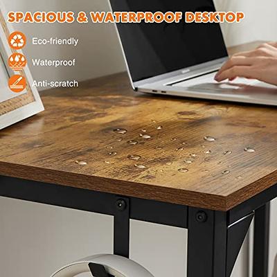 Computer Desk Home Office Desk 47 Inch Writing Desks Work Table Small Space  Desk Study Table Modern Simple Style Student Desk PC Workstation with  Storage Bag Iron Hook Metal Frame for Home