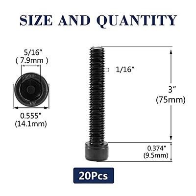 3/8-16 x 1-1/2 Button Head Socket Cap Bolts Screws, Stainless Steel 18-8  (304), Bright Finish, Fully Threaded, Allen Hex Drive, Quantity 10