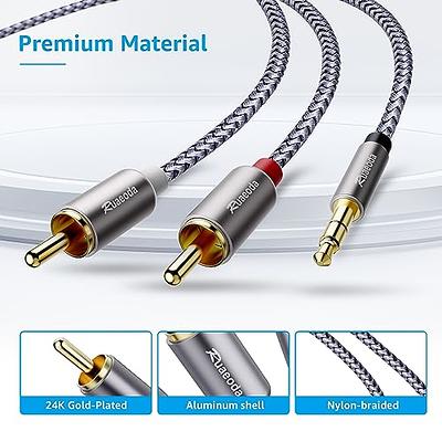 3.5mm Mono Male to RCA Male Cable, 3.5mm Audio Auxiliary Jack on One End  and RCA Audio Jack on Other End, 6 Feet, Black