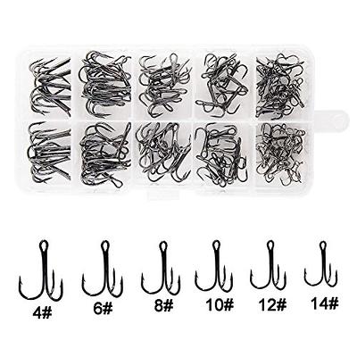 Fishing Treble Hooks Kit High Carbon Steel Hooks Strong Sharp Round Bend  for Lures Baits Saltwater Fishing 110pcs/box Mixed 6 Size 4 6 8 10 12 14 -  Yahoo Shopping