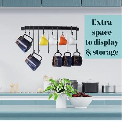 YQBOOM Mug Hanger Under Cabinet 3 Pcs Iron Mug Rack Wall Mounted Coffee Cup  Hanging Rack Mug Storage Organizer for Kitchen Dining Bar Bronze - Yahoo  Shopping