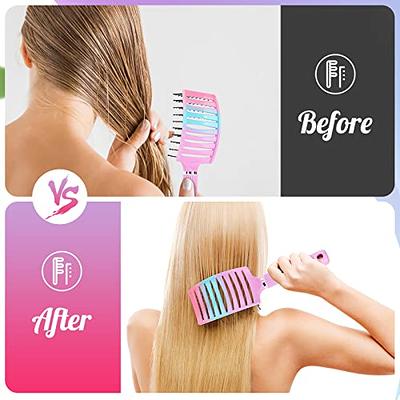 Wet Hair Brush Detangling Brush for Wet & Dry, Detangler Brush for Blow  Drying, Curved Vented Wet Hair Brushes for Women Kids, Detangling Brush for