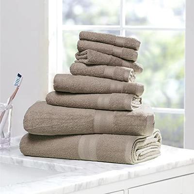 Simpli-Magic Towel Set, 2 Bath Towels, 2 Hand Towels, and 4 Washcloths (8  Piece Set), Ring Spun Cotton Highly Absorbent Towels for Bathroom, Shower