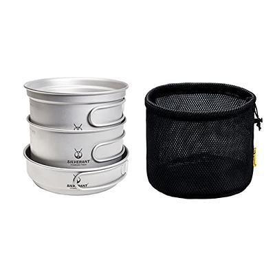 SilverAnt | Ultralight 3-Piece | Titanium Camping Cookware Set