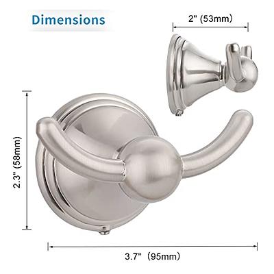 FILTA Bathroom Towel Hooks, Brushed Nickel Robe & Towel Hooks for Bathroom  Wall Mounted, Traditional Bathroom