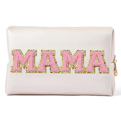 SEWN Extra Large Makeup Pouch With Varsity Letter Glitter 