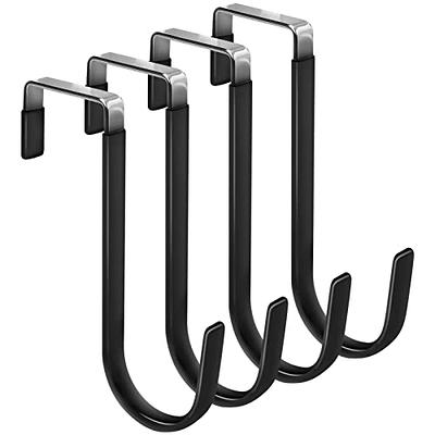 HEDGBOBO 8 Pack Heavy Duty Metal 3.5 S Hooks with Safety Buckle for Hanging Kitchen Utensils/Plants/Pots & Pans/Clothes, Hats