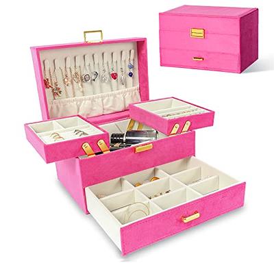 Dajasan Jewelry Storage Box, Large Jewelry Organizer Box, 3-Layer