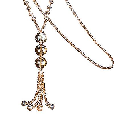 Lariat Tassel Necklaces for Women Gold Long Knotted Chain Necklac