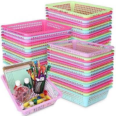 Zhehao 24 Pcs Paper Organizer Basket 13.6 x 10.2 x 3.3 Inch Classroom  Plastic Mesh Bins Colorful Organization Storage Trays Classroom Office Home  Baskets for Papers Crayon Pencils Toy File - Yahoo Shopping