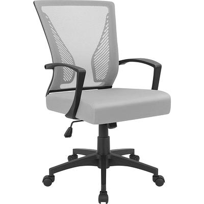 Ergonomic Mesh Mid Back Office Chair with Lumbar Support - Black