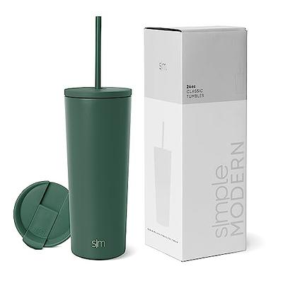 Simple Modern 16oz Voyager Travel Mug Tumbler w/Clear Flip Lid & Straw -  Coffee Cup Vacuum Insulated Flask 18/8 Stainless