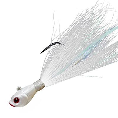 kmucutie 5 pcs Glow bucktail Jigs Saltwater or Freshwater Bait ，for bass  flounder fluke Striper Fishing Lure (All White Color, 0.5 OZ) - Yahoo  Shopping