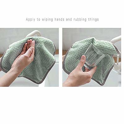 Kitchen Daily Dish Towel, Dish Cloth, Kitchen Rag, Non-stick Oil, Thickened  Table Cleaning Cloth, Absorbent Scouring Pad Thickened Dish Towel, Hanging  Hand Towels, Kitchen Rag With Hanging Loop, Bathroom Hand Towels 