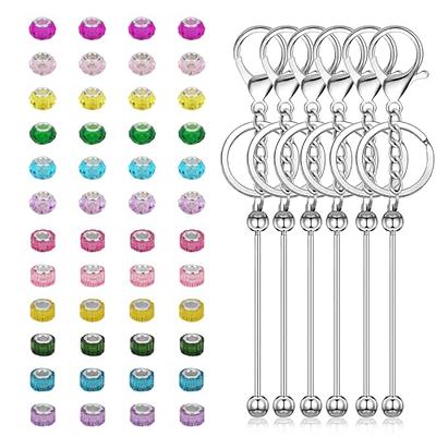 5pcs/100pcs Beadable Blanks Keychain Bar, Metal Key Chain Clasp-add Your  Beads 