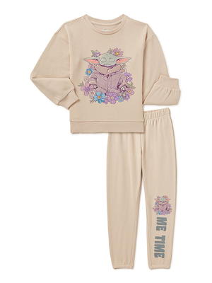 Baby Yoda Girls Long Sleeve Crewneck Sweatshirt and Jogger 2-Piece Outfit  Set, Sizes 4-16 - Yahoo Shopping