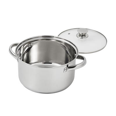 Mainstays Stainless Steel 5-Quart Dutch Oven with Glass Lid 