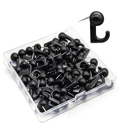 50 PCS Black Plastic Push Pins, Office Supplies Thumb Tacks for