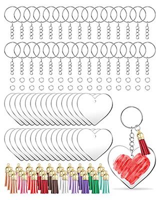 YETOOME Acrylic Heart Keychain Blanks, 120 Pcs Clear Heart