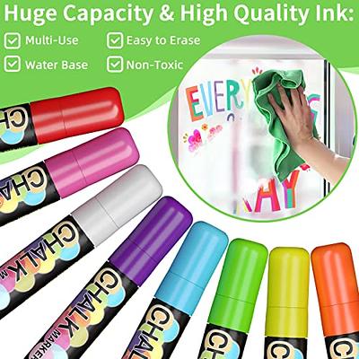  Jumbo Chalk Window Markers for Cars Glass Washable - 8 Colors  Liquid Chalk Markers Pen With 15mm Wide Tips, Chalkboard Markers, Window  Paint Markers for Car Decoration, Auto Glass, Poster, Business 
