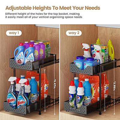 AIXPI Under Sink Organizers and Storage, 2-Tier Sliding Under